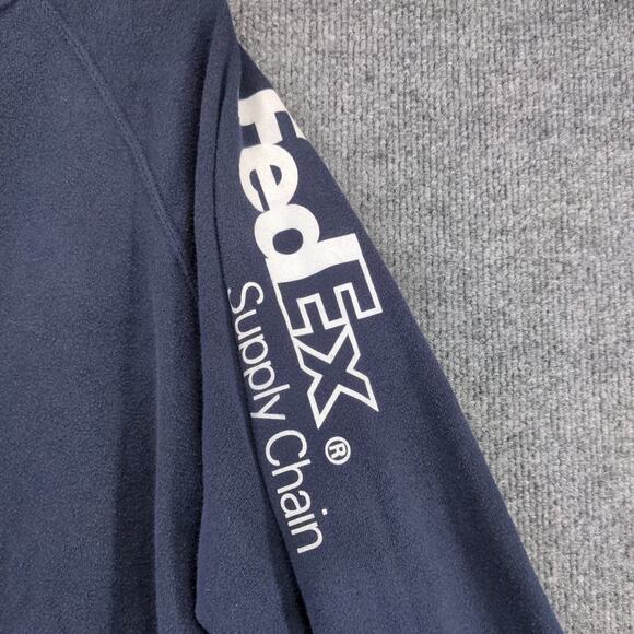 FedEx Supply Chain Uniform Hoodie Mens Size XL Blue Pullover Graphic Logo - Picture 13 of 13